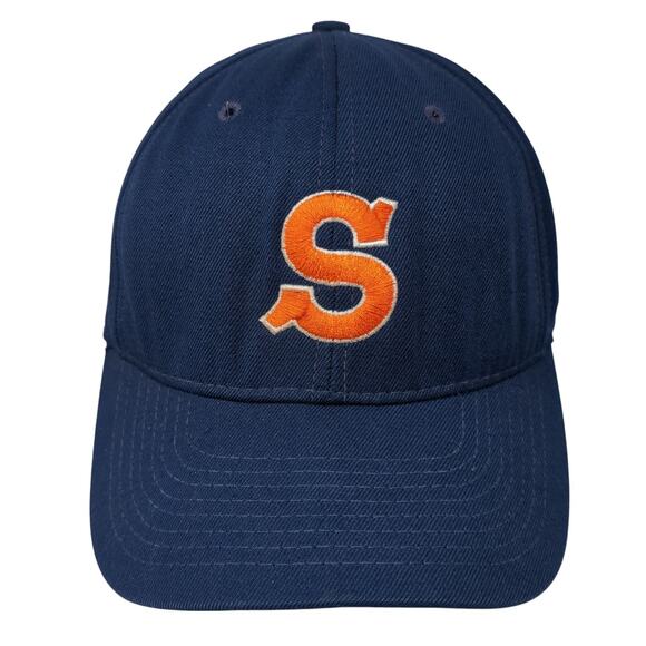 S Logo Snapback Cap Blue L Adjustable Embroidered Lightweight 6 Panel DeLong - Picture 1 of 9